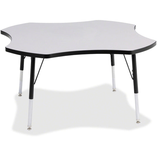 Jonti-Craft Berries Prism Four-Leaf Student Table - Black, Laminated Top - Four Leg Base - 4 Legs - Height Adjustable - 24" to 31" Adjustment x 1.13" Table Top Thickness x 48" Table Top Diameter - 31" Height - Educational Environment - Assembly Require...
