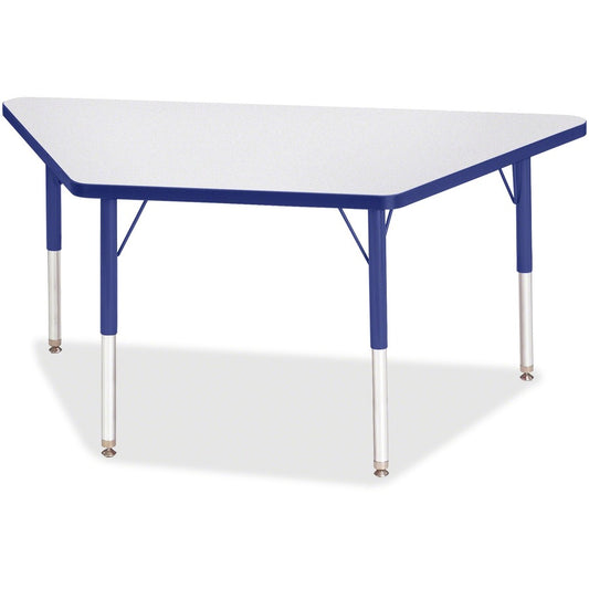 Jonti-Craft Berries Elementary Height Prism Edge Trapezoid Table - Gray Trapezoid, Laminated Top - Four Leg Base - 4 Legs - Height Adjustable - 15" to 24" Adjustment - 48" Table Top Length x 24" Table Top Width x 1.13" Table Top Thickness - 24" Height...