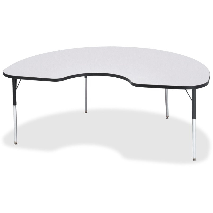 Jonti-Craft Berries Adult Height Prism Color Edge Kidney Table - Black Kidney-shaped, Laminated Top - Four Leg Base - 4 Legs - Height Adjustable - 24" to 31" Adjustment - 72" Table Top Length x 48" Table Top Width x 1.13" Table Top Thickness - 31" Heig...