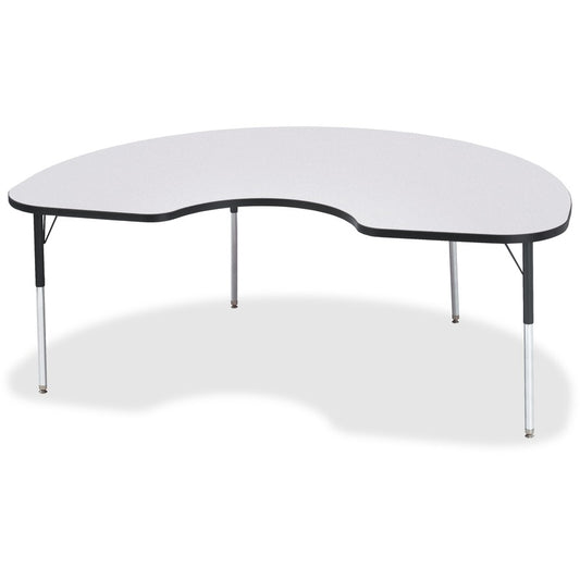 Jonti-Craft Berries Adult Height Prism Color Edge Kidney Table - Black Kidney-shaped, Laminated Top - Four Leg Base - 4 Legs - Height Adjustable - 24" to 31" Adjustment - 72" Table Top Length x 48" Table Top Width x 1.13" Table Top Thickness - 31" Heig...