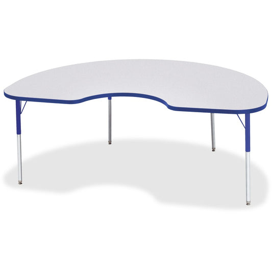 Jonti-Craft Berries Adult Height Prism Color Edge Kidney Table - Blue Kidney-shaped, Laminated Top - Four Leg Base - 4 Legs - Height Adjustable - 24" to 31" Adjustment - 72" Table Top Length x 48" Table Top Width x 1.13" Table Top Thickness - 31" Heigh...