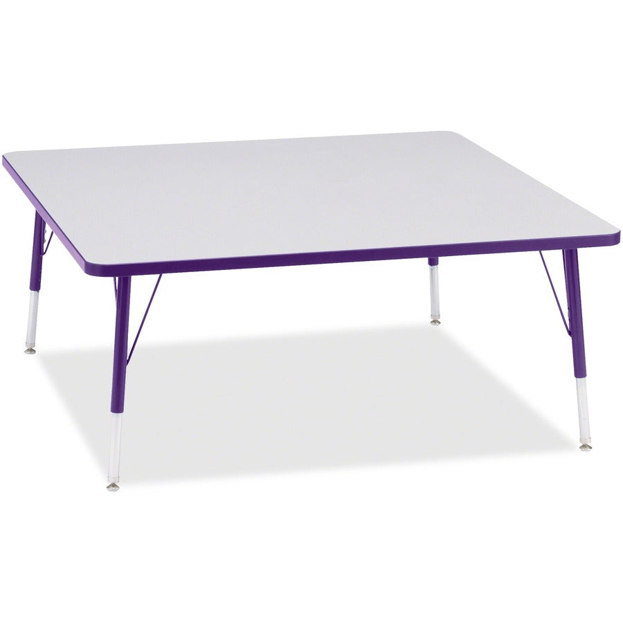 Jonti-Craft Berries Elementary Height Color Edge Square Table - Laminated Square, Purple Top - Four Leg Base - 4 Legs - Height Adjustable - 15" to 24" Adjustment - 48" Table Top Length x 48" Table Top Width x 1.13" Table Top Thickness - 24" Height - Ar...