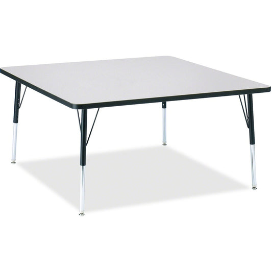 Jonti-Craft Berries Adult Height Prism Color Edge Square Table - Black Square, Laminated Top - Four Leg Base - 4 Legs - Height Adjustable - 24" to 31" Adjustment - 48" Table Top Length x 48" Table Top Width x 1.13" Table Top Thickness - 31" Height - Ar...