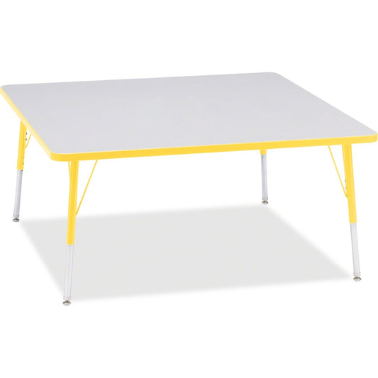 Jonti-Craft Berries Adult Height Prism Color Edge Square Table - Laminated Square, Yellow Top - Four Leg Base - 4 Legs - Height Adjustable - 24" to 31" Adjustment - 48" Table Top Length x 48" Table Top Width x 1.13" Table Top Thickness - 31" Height - A...