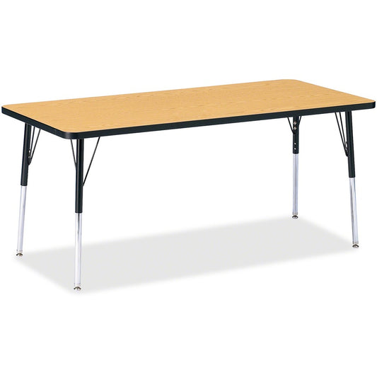 Jonti-Craft Berries Adult Height Color Top Rectangle Table - Black Oak Rectangle, Laminated Top - Four Leg Base - 4 Legs - Height Adjustable - 24" to 31" Adjustment - 72" Table Top Length x 30" Table Top Width x 1.13" Table Top Thickness - 31" Height...