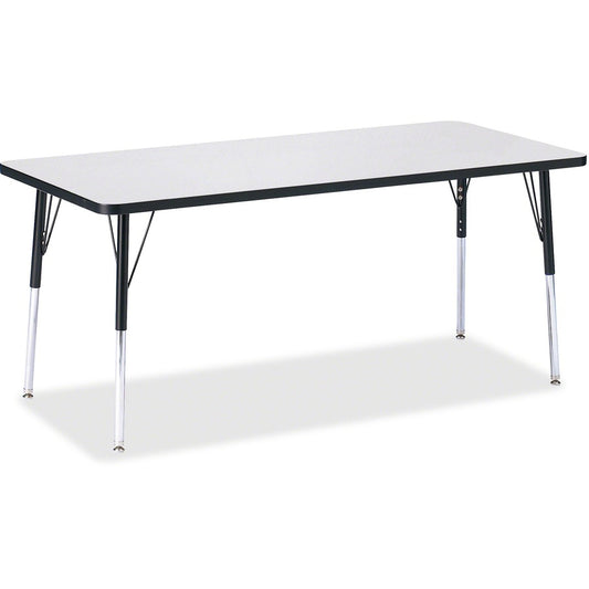 Jonti-Craft Berries Adult Height Color Edge Rectangle Table - Black Rectangle, Laminated Top - Four Leg Base - 4 Legs - Height Adjustable - 24" to 31" Adjustment - 72" Table Top Length x 30" Table Top Width x 1.13" Table Top Thickness - 31" Height - Ar...