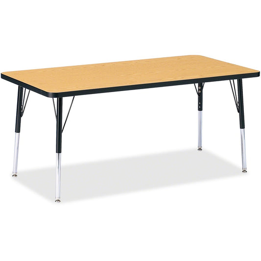 Berries Berries Adult Height Color Top Rectangle Table - Gray Rectangle Top - Four Leg Base - 4 Legs - Height Adjustable - 24" to 31" Adjustment - 30" Table Top Length x 60" Table Top Width x 1.13" Table Top Thickness - 15" Height - Art, Craft - Assemb...