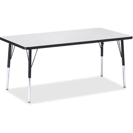 Jonti-Craft Berries Adult Height Color Edge Rectangle Table - Black Rectangle, Laminated Top - Four Leg Base - 4 Legs - Height Adjustable - 24" to 31" Adjustment - 60" Table Top Length x 30" Table Top Width x 1.13" Table Top Thickness - 31" Height - Ar...
