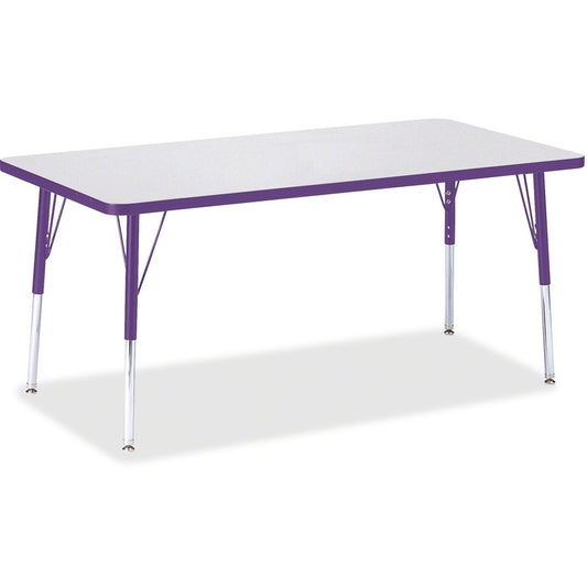 Jonti-Craft Berries Adult Height Color Edge Rectangle Table - Laminated Rectangle, Purple Top - Four Leg Base - 4 Legs - Height Adjustable - 24" to 31" Adjustment - 60" Table Top Length x 30" Table Top Width x 1.13" Table Top Thickness - 31" Height - A...