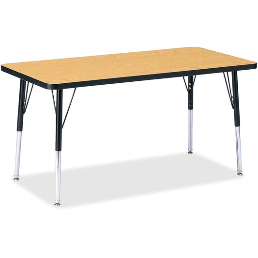 Jonti-Craft Berries Adult Height Color Top Rectangle Table - Black Oak Rectangle, Laminated Top - Four Leg Base - 4 Legs - Height Adjustable - 24" to 31" Adjustment - 48" Table Top Length x 24" Table Top Width x 1.13" Table Top Thickness - 31" Height...
