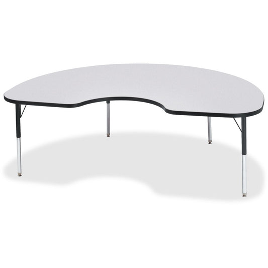 Jonti-Craft Berries Elementary Height Color Edge Kidney Table - Black Kidney-shaped, Laminated Top - Four Leg Base - 4 Legs - Height Adjustable - 15" to 24" Adjustment - 72" Table Top Length x 48" Table Top Width x 1.13" Table Top Thickness - 24" Heigh...