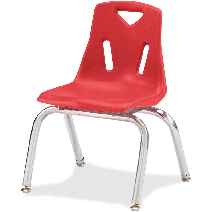 Jonti-Craft Berries Plastic Chairs with Chrome-Plated Legs - Red Seat Color - Polypropylene Seat Material - Steel Frame Material - Four-legged Base - Red - 1 Each