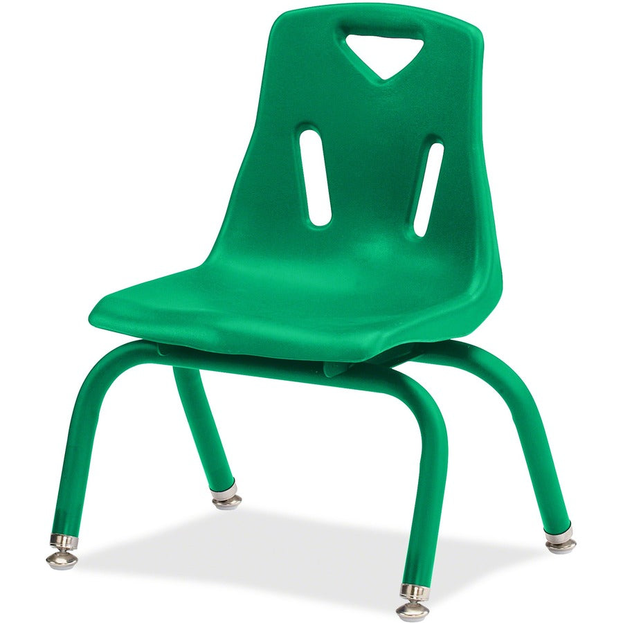 Jonti-Craft Berries Plastic Chair with Powder Coated Legs - Steel Frame Material - Four-legged Base - Green - Polypropylene - 1 Each