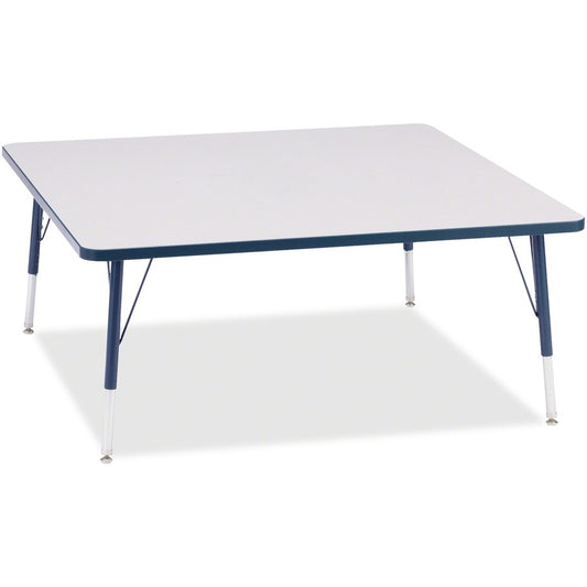 Jonti-Craft Berries Elementary Height Color Edge Square Table - Laminated Square, Navy Top - Four Leg Base - 4 Legs - Height Adjustable - 15" to 24" Adjustment - 48" Table Top Length x 48" Table Top Width x 1.13" Table Top Thickness - 24" Height - Art...