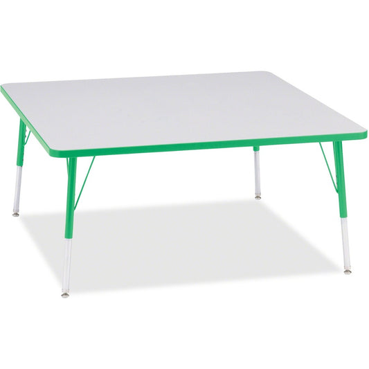 Jonti-Craft Berries Adult Height Prism Color Edge Square Table - Green Square, Laminated Top - Four Leg Base - 4 Legs - Height Adjustable - 24" to 31" Adjustment - 48" Table Top Length x 48" Table Top Width x 1.13" Table Top Thickness - 31" Height - Ar...