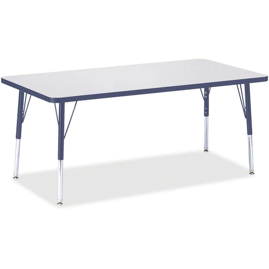 Jonti-Craft Berries Elementary Height Color Edge Rectangle Table - Laminated Rectangle, Navy Top - Four Leg Base - 4 Legs - Height Adjustable - 15" to 24" Adjustment - 60" Table Top Length x 30" Table Top Width x 1.13" Table Top Thickness - 24" Height...