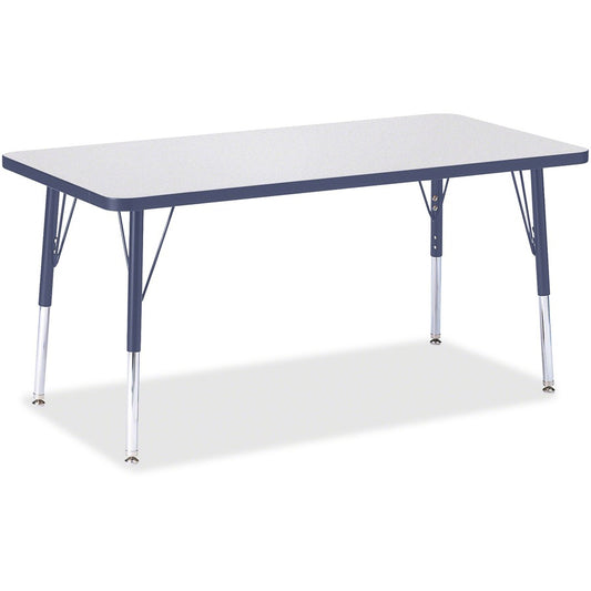 Jonti-Craft Berries Elementary Height Color Edge Rectangle Table - Laminated Rectangle, Navy Top - Four Leg Base - 4 Legs - Height Adjustable - 15" to 24" Adjustment - 48" Table Top Length x 24" Table Top Width x 1.13" Table Top Thickness - 24" Height...