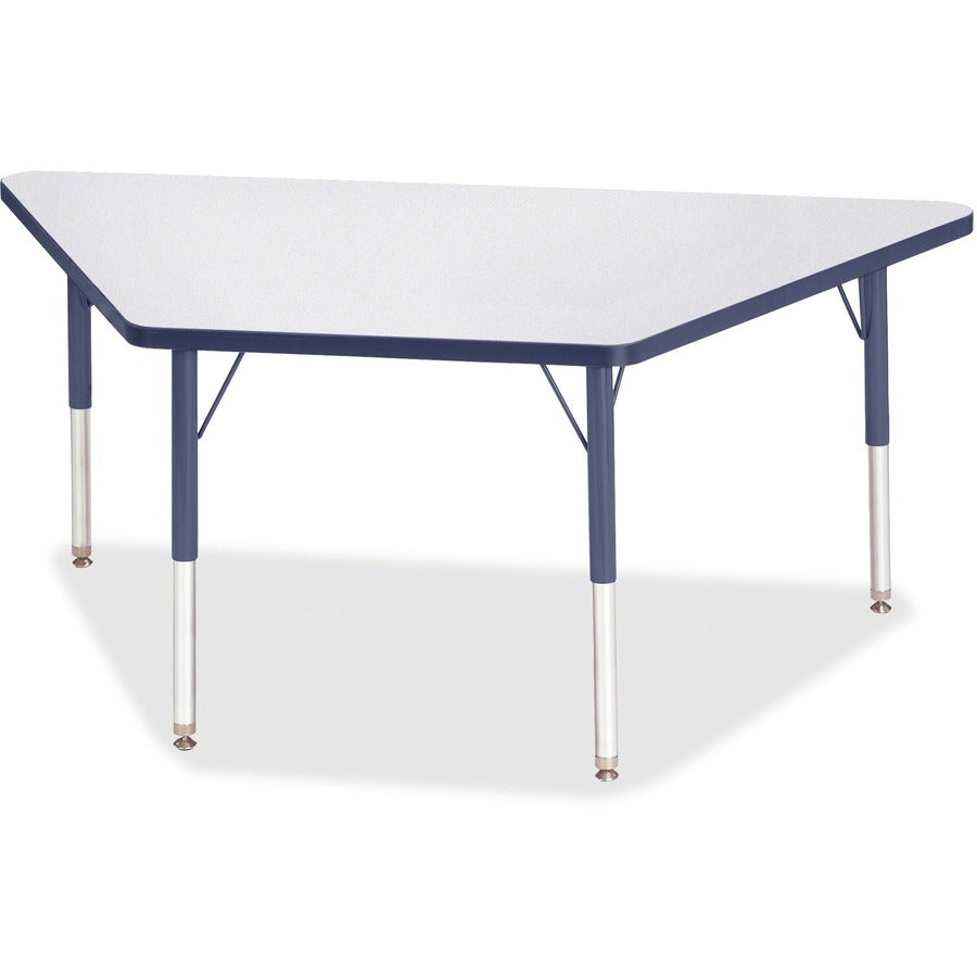 Jonti-Craft Berries Elementary Height Prism Edge Trapezoid Table - Laminated Trapezoid, Gray Top - Four Leg Base - 4 Legs - Height Adjustable - 15" to 24" Adjustment - 60" Table Top Length x 30" Table Top Width x 1.13" Table Top Thickness - 24" Height...