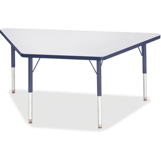 Jonti-Craft Berries Elementary Height Prism Edge Trapezoid Table - Laminated Trapezoid, Gray Top - Four Leg Base - 4 Legs - Height Adjustable - 15" to 24" Adjustment - 60" Table Top Length x 30" Table Top Width x 1.13" Table Top Thickness - 24" Height...