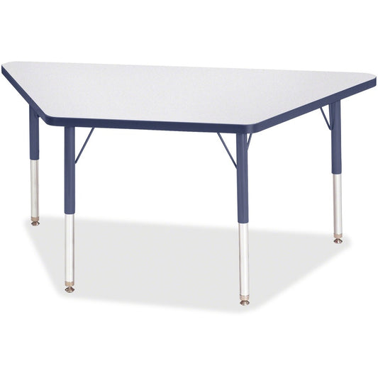Jonti-Craft Berries Elementary Height Prism Edge Trapezoid Table - Laminated Trapezoid, Gray Top - Four Leg Base - 4 Legs - Height Adjustable - 15" to 24" Adjustment - 48" Table Top Length x 24" Table Top Width x 1.13" Table Top Thickness - 24" Height...