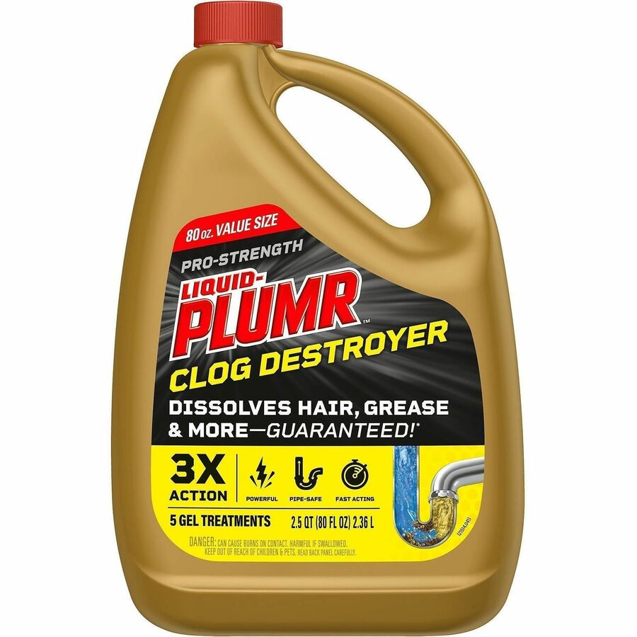 Liquid-Plumr Pro-Strength Clog Destroyer Gel - For Multipurpose - Gel - 80 fl oz (2.5 quart) - Biodegradable, Phosphorous-free - Multi - 1 Each