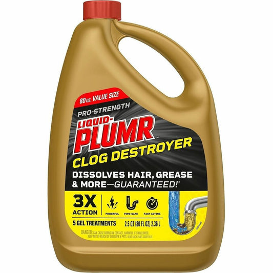 Liquid-Plumr Pro-Strength Clog Destroyer Gel - For Multipurpose - Gel - 80 fl oz (2.5 quart) - Biodegradable, Phosphorous-free - Multi - 1 Each
