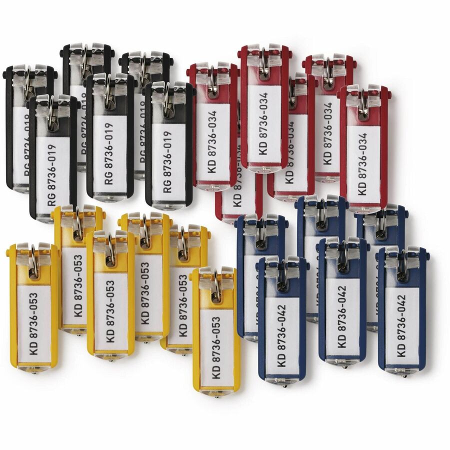 DURABLE Label Window Key Tags - Assorted - 24 / Pack