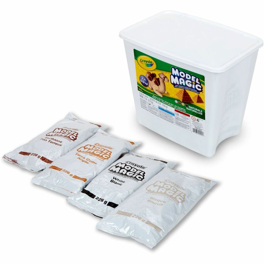 Crayola Model Magic Modeling Material - Project, Sculpture - Assorted, White, Bisque, Earth Tone - 1 Box