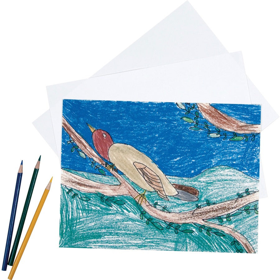 Pacon&reg, Heavyweight Drawing Paper - 500 Sheets - Plain - 18" x 24" Sheet Size - White Paper - Acid-free - 1 Ream