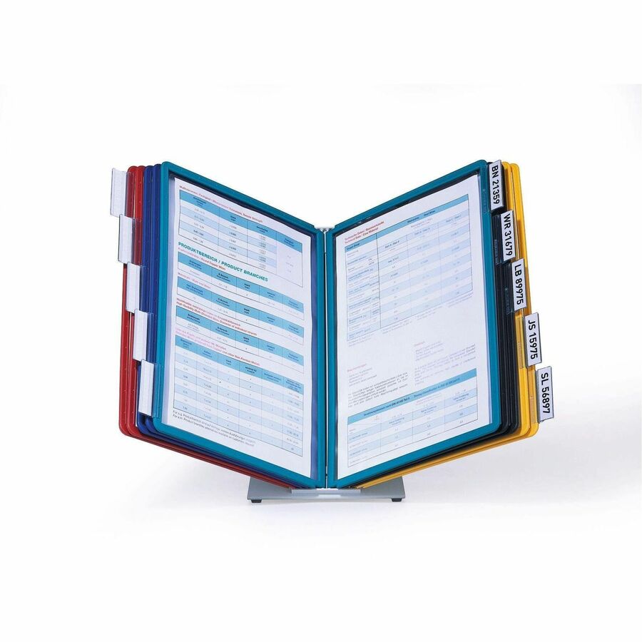 DURABLE Vario Desk Reference System - Desktop - 10 Panels - Support Letter 8.50" x 11" Media - Assorted - 1 Each