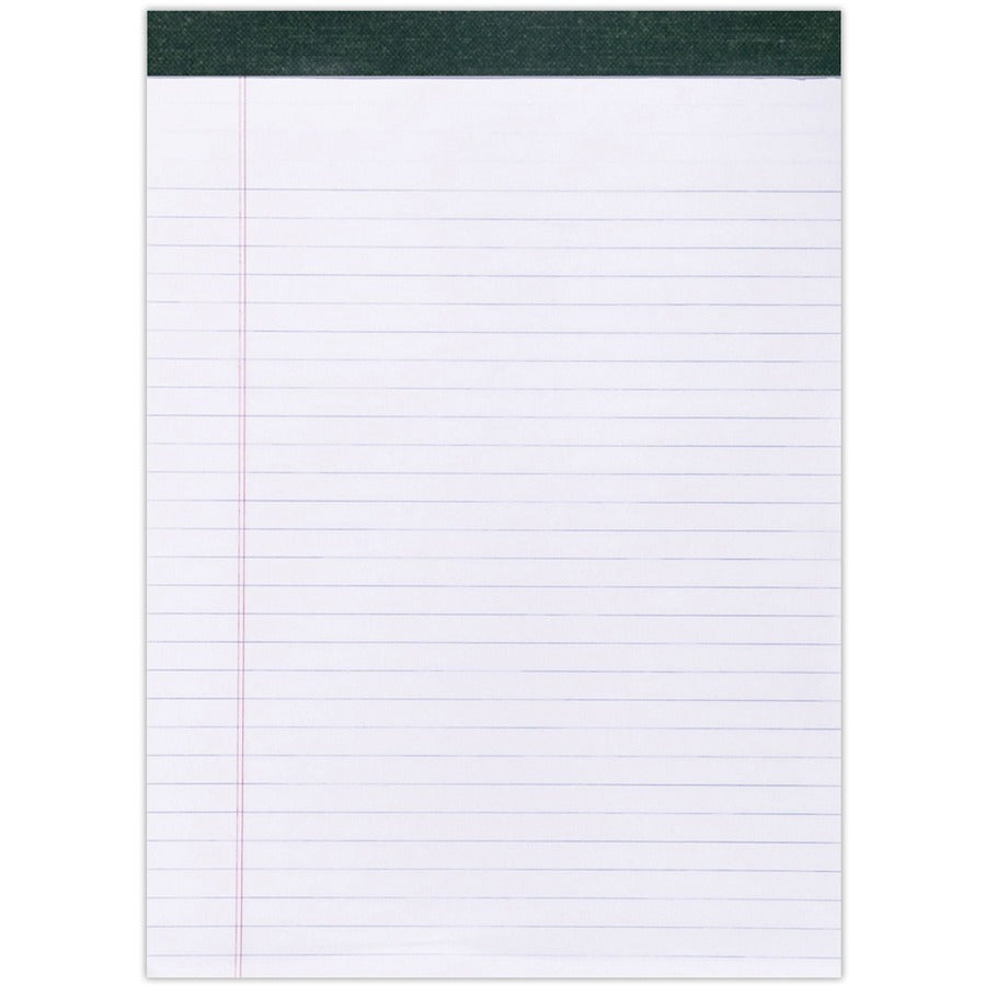 Roaring Spring Recycled Legal Pad - 40 Sheets - 80 Pages - Printed - Stapled/Tapebound - Both Side Ruling Surface - Wide Ruled Front Ruling - 0.34" Ruled - Double Line Red Margin - 15 lb Basis Weight - 56 g/m², Grammage - 11 3/4" x 8 1/2" Sheet Siz...