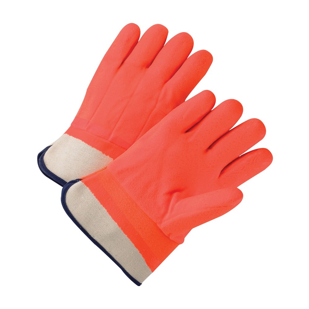 PIP SC Orange Foam Lined Rough Finish PVC GL, 12 Pairs/Dozen