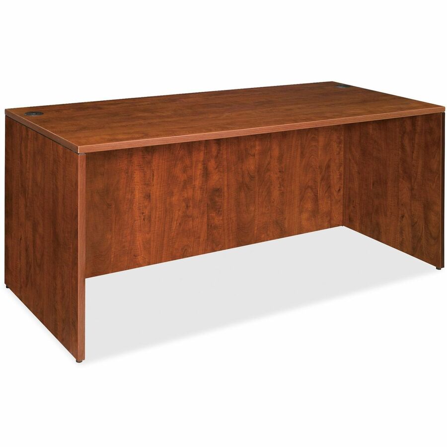 Lorell Essentials Series Rectangular Desk Shell - 29.5" Height x 70.9" Width x 35.4" Depth - Finish: Cherry, Laminate - Grommet, Modesty Panel - 1 Each