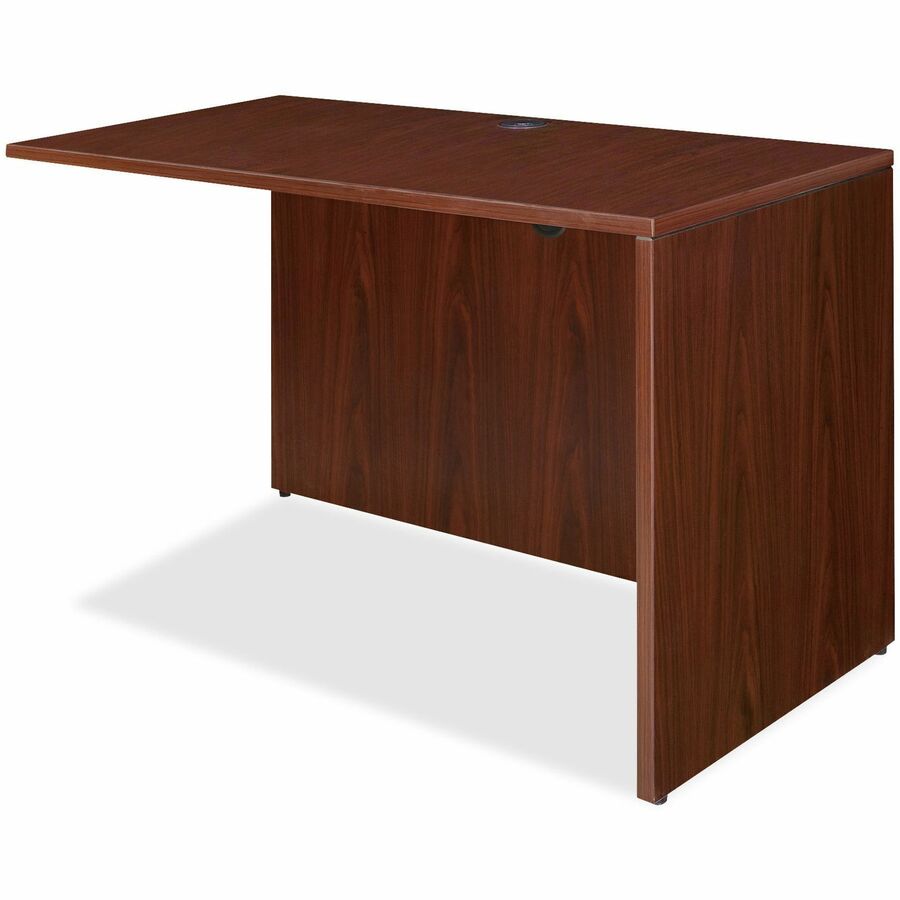 Lorell Essentials Series Return Shell - 29.5" Height x 47.3" Width x 23.6" Depth x 1" Thickness - Finish: Laminate, Mahogany - Grommet, Modesty Panel, Adjustable Feet, Durable - 1 Each