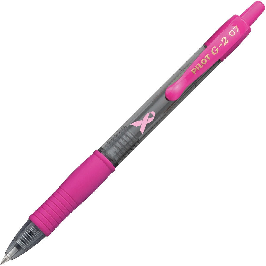 G2 Gel Rollingball Pens - Refillable - Retractable - Black Ink - Gel-based - Pink Barrel - 12 / Dozen