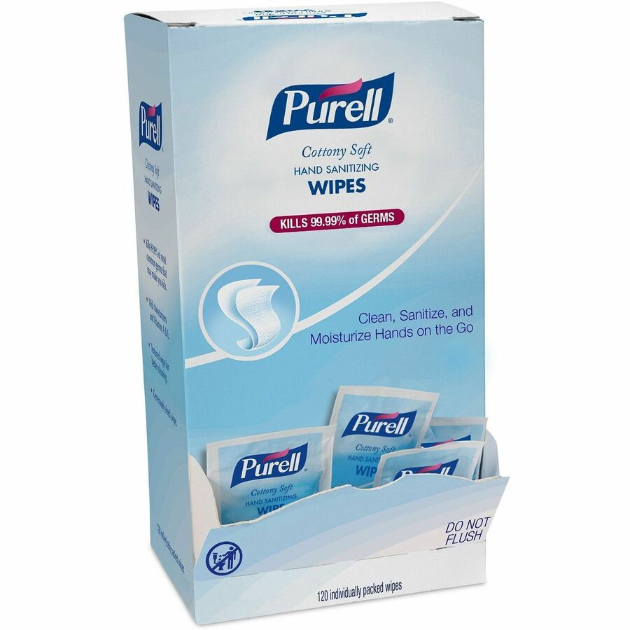 PURELL&reg, Cottony Soft Sanitizing Wipes - 5" Width x 7" Length - White/ - 1 Box