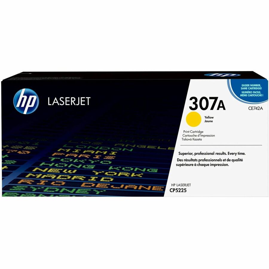 HP 307A (CE742A) Original Laser Toner Cartridge - Single Pack - Yellow - 1 Each - 7300 Pages