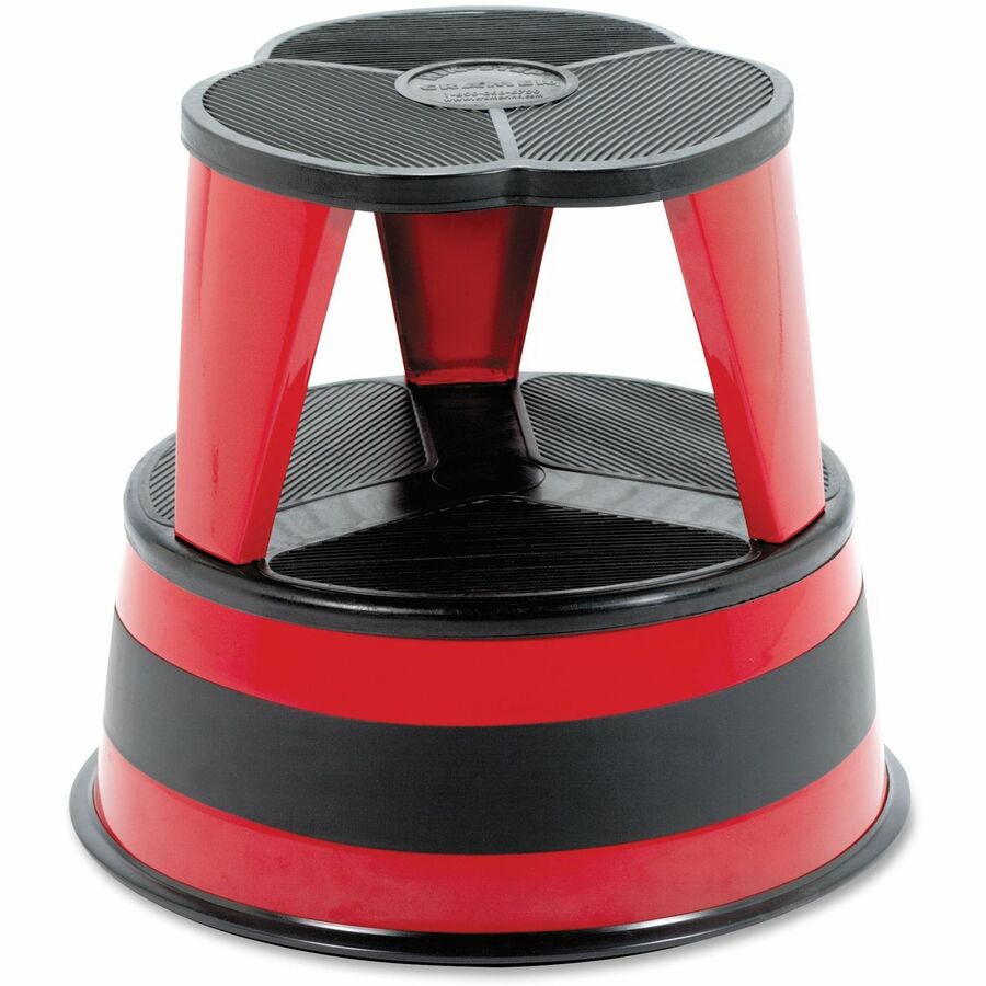 Kik-Step Original All-Steel Stool - 350 lb Load Capacity - 16" Length x 16" Width x 14" Height - Red