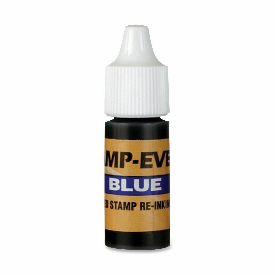 Stamp-Ever Pre-inked Stamp Ink Refill - Blue Ink - 0.24 fl oz - Blue - Plastic - 1 Each
