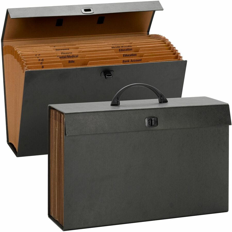 Smead Legal Recycled Expanding File - 8 1/2" x 14" - 19 Pocket - Black - 30% Recycled - 1 Each