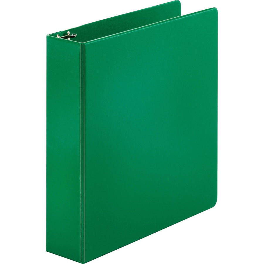 Business Source Basic Round-ring Binder - 2" Binder Capacity - Letter - 8 1/2" x 11" Sheet Size - 3 Ring - Fastener: Round Ring - Vinyl - Green - Open and Closed Triggers - 1 Each