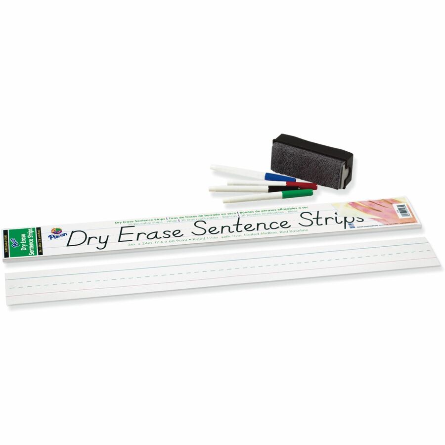 Pacon&reg, Dry Erase Sentence Strips - 30 / Pack