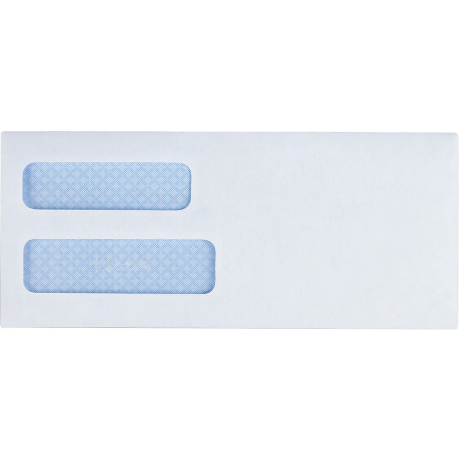 Business Source No. 8-5/8 Business Check Envelopes - Double Window - #8 5/8 - 8 5/8" Width x 3 5/8" Length - 24 lb - Gummed - White - Wove - 1 Box