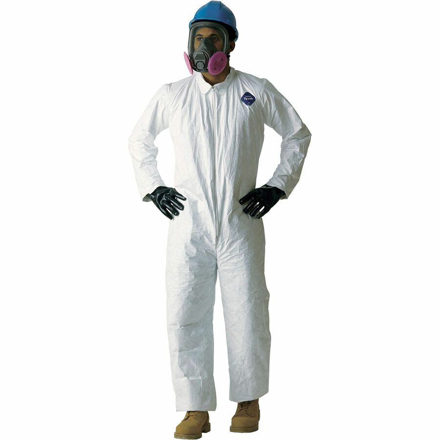 DuPont TY120 Tyvek Coveralls - Large - Polyolefin - White - Anti-static, Stress Resistant - 25 / Carton
