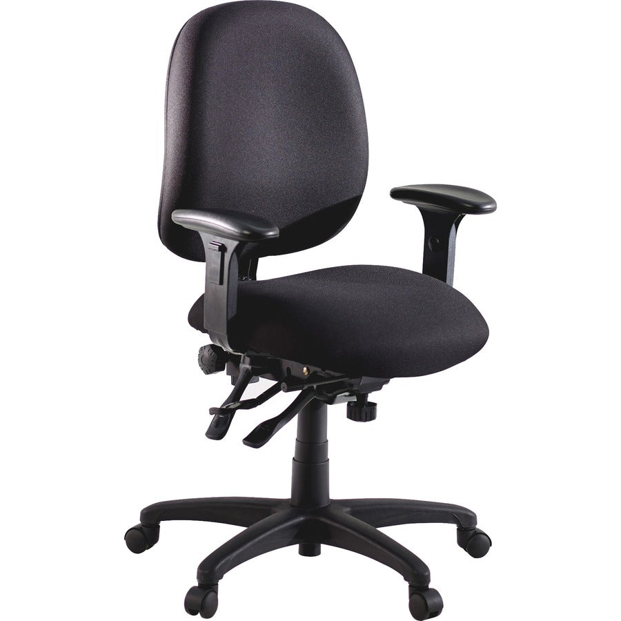 Lorell High-Performance Eronomic Task Chair - Black Seat Color - Black Back Color - Metal Frame Material - 5-star Base - 1 Each