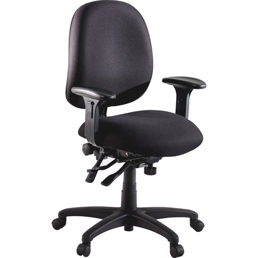 Lorell High-Performance Eronomic Task Chair - Black Seat Color - Black Back Color - Metal Frame Material - 5-star Base - 1 Each