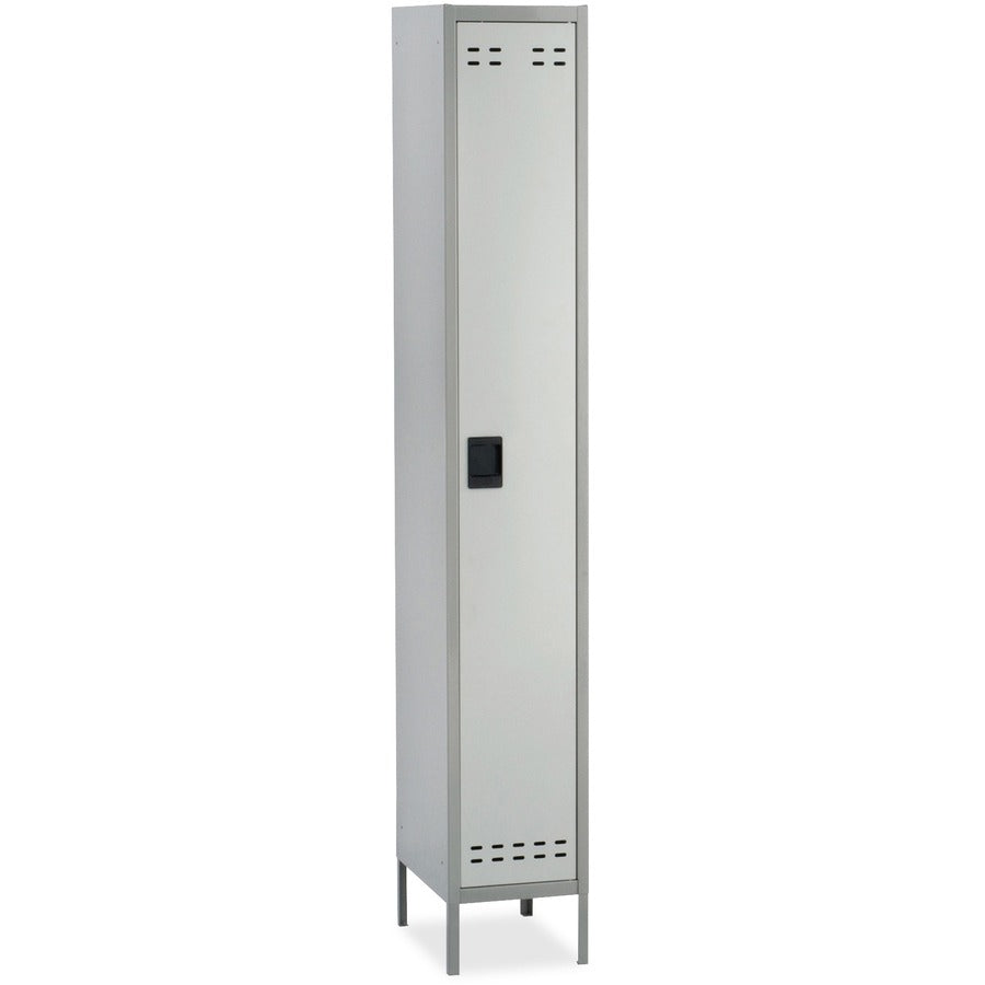 Safco Single-Tier Two-tone Locker with Legs - 18" Width x 12" Depth x 78" Height - Recessed Locking Handle - Gray - Steel