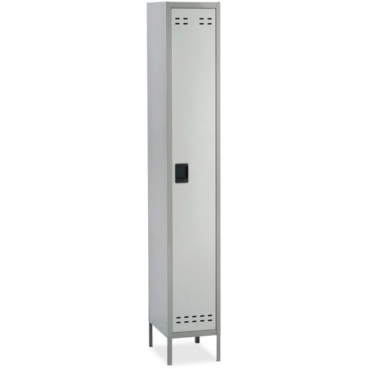 Safco Single-Tier Two-tone Locker with Legs - 18" Width x 12" Depth x 78" Height - Recessed Locking Handle - Gray - Steel