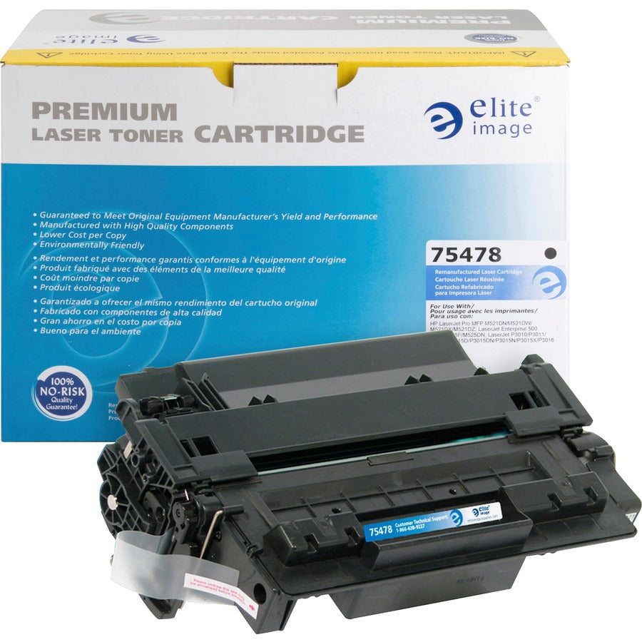 Elite Image Remanufactured Laser Toner Cartridge 55A (CE255A) - Black - 1 Each - 6000 Pages