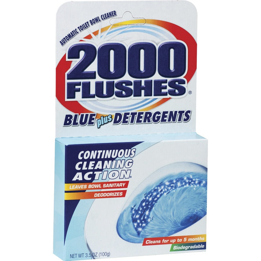 WD-40 2000 Flushes Automatic Toilet Bowl Cleaner - For Toilet Bowl - Powder - 3.50 oz (0.22 lb) - Recommended For: Stain Remover - Deodorize, Long Lasting - Blue - 1 Each